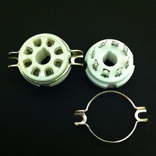 8 Pin Octal Chassis Mount  Round Hole  Ceramic SKT. For KT88, 6550, etc.