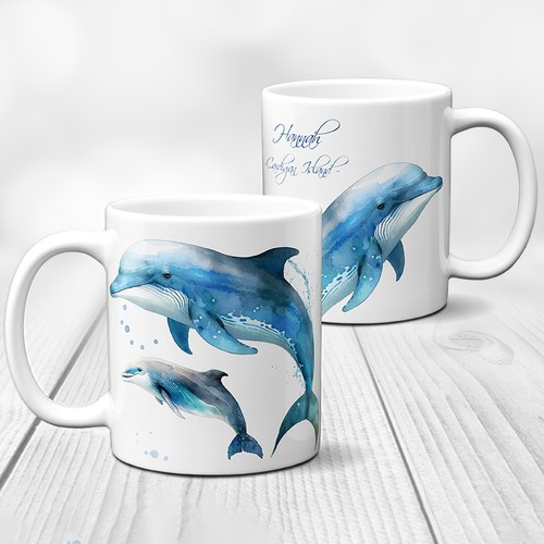 Personalised dolphin mug - personalised,