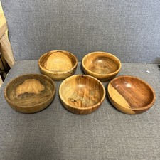 Set Of 5 Small Vintage Wooden