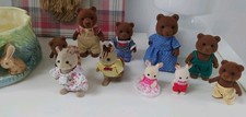 Sylvanian Family Figures Job Lot of 10 Mixed Figures Rabbit Raccoon Bear