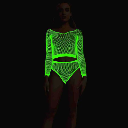 Glow fishnet two - uv, two-piece