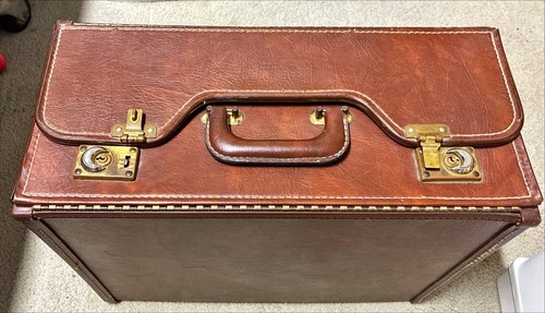 Vintage brown pilot briefcase - vintage,