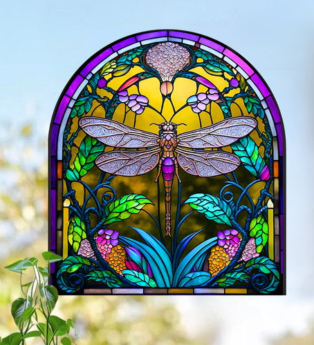Dragonfly faux stained - dragonfly,
