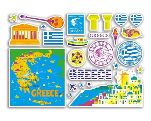 Sticker sheet greece - sheet, vinyl