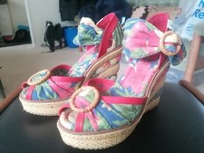 Ladies Colourful Miss L Fire Wedge Summer Sandals Size EU 36 UK 3 - Used Once