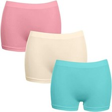 3 X LADIES/GIRLS SOFT STRETCH COTTON STRETCHY BOXER SHORTS BRIEFS (2120)