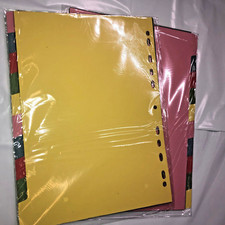 10 - Part Subject File Filing Dividers A4 Multi Coloured  (Pack of 5)