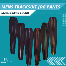 Mens Tracksuit Jog Pants Jogging Bottoms Trousers Joggers Cuffed Hem Zip Pockets