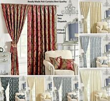 Beautiful Curtains 2p Pair Fully Lined Tape Top Ready Made Jacquard Pencil Pleat