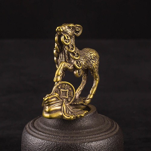 Brass goat decoration chinese - decoration,
