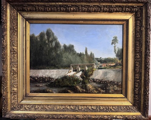 Antique french oil painting - antique,