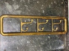 Vintage Art Deco Solid Brass Folding  3 Hooks Wall Coat Rack 