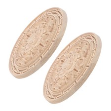  2 Pcs Flower Pattern Wood