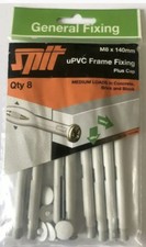 8 X SPIT M8 X 140MM UPVC FRAME FIXING PLUS CAP MEDIUM LOAD IN CONCRETE BRAND NEW