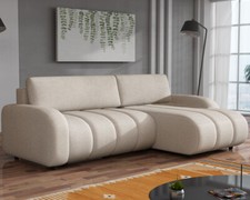 Universal Side Corner Sofa Bed Storage Springs Boucle Fabric Modern New HILTON L