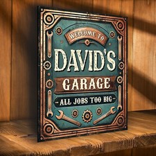 Personalised Garage Metal Wall