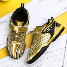 Kids Boys Football Boots Training Shoes Sneaker Long Spikes Flat Bottom Size