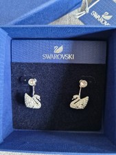 Swarovski Swan Earrings Silver