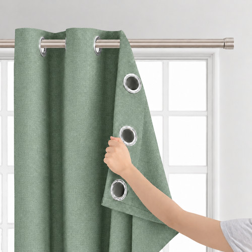 Linen curtains blackout - curtains,