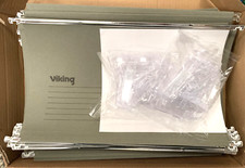 Pack of 50 Foolscap Suspension Files with Tabs and Inserts 220gsm Choose Colour