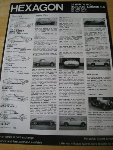 Hexagon sports cars - hexagon, 1971