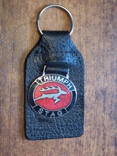 Old Period TRIUMPH STAG   Black Leather Keyring