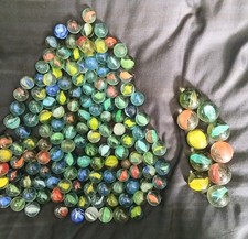 1950s 60s glass marbles - glass,