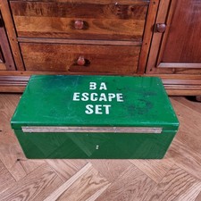 Storage Trunk Chest Box Fibreglass Vintage Green Military MOD BA Escape Set 