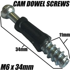M6 x 34mm WOOD SCREW CAM DOWEL