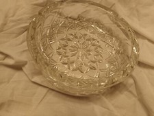Heavy Clear Cut Glass Ashtray