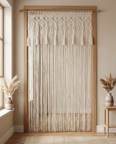 Handmade macrame curtains - macrame,