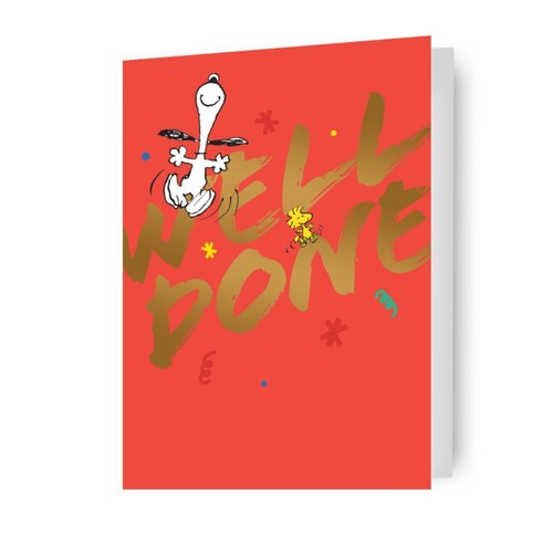 Peanuts snoopy well done card - well,