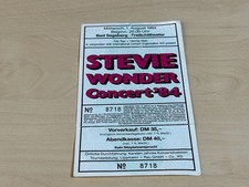 Stevie Wonder Concert '84 Ticket Bad Segeberg 1st August 1984