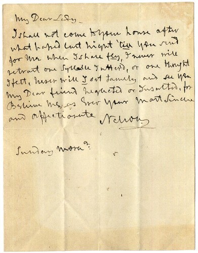 Horatio nelson signed letter - horatio,