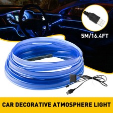 5M LED Car Interior Decor Atmosphere Wire Strip Light Lamp Accessories Universal
