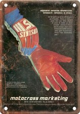 Vintage Motocross BMX Glove Magazine Ad Reproduction Metal Sign B544