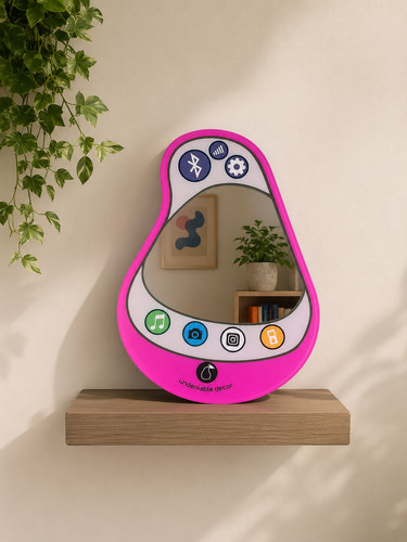 Retro pear phone accent - retro, mirror