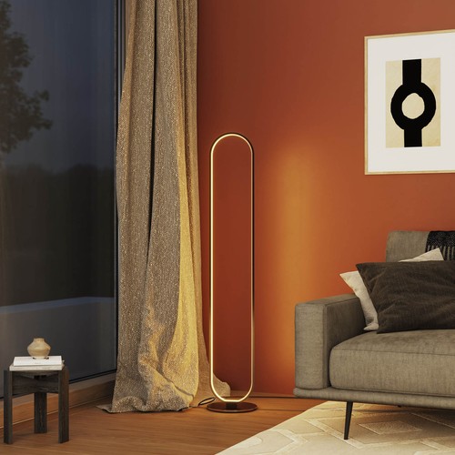Led floor lamp oval chrome - led,