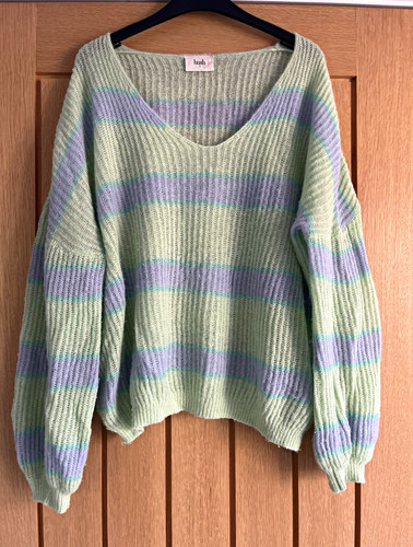 Hush green striped alpaca wool - green,