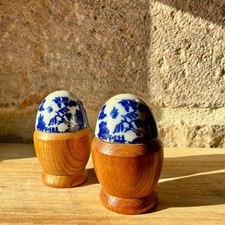 Vintage Delft Blue Willow Salt