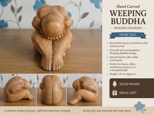 Weeping buddah hand carved - buddah,