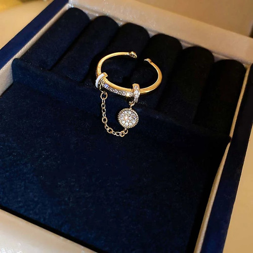 Zircon diamond round - diamond, chain