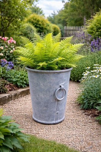Galvanised planter zinc - -,