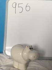 Vintage PJ Product Ceramic Hippo Money Box – Hand-Painted, Very Good Condition