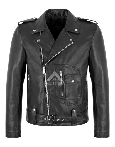 Men biker leather - biker, jacket