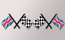 2 UK & CHEQUERED RACING FLAGS