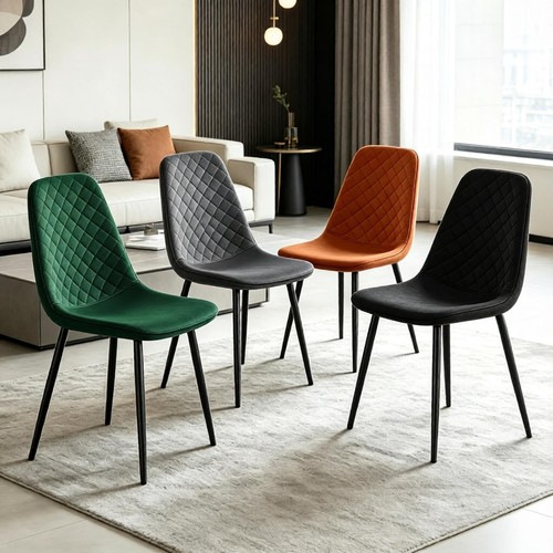 Set 6 velvet dining - of,