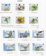 Alderney 2008 & 2011 BIRDS sets of 6  MINT hinged