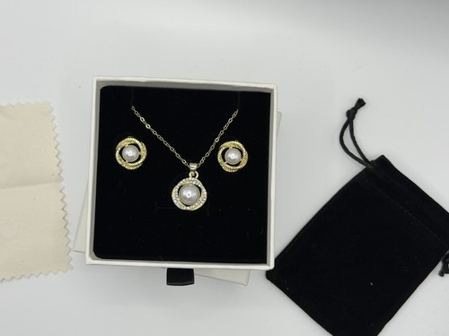 Pearl crystal jewelry set - crystal,