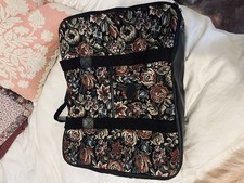 Petit Point Vintage Needlepoint Carpet Embroidery Weekend Bag Floral Large